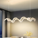 Modern Clear Acrylic Linear Island Light with Adjustable Hanging Length