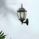 Industrial Outdoor LED Wall Sconce with Clear Glass Shade for Ambiance