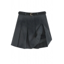 Trendy Women's Solid Color Summer Slim Fitted Sexy Pleated Skirt