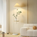 Chic Beige Plastic Shade Floor Lamp - Modern Ambient Lighting with Foot Switch