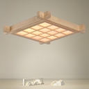 Square LED Flush Mount Ceiling Light with Acrylic White Shade