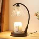 Elegant Black Metal Bedside Table Lamp with Clear Glass Shade