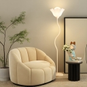 Contemporary White Novelty Light Floor Lamp with Foot Switch and Metal Stand in Modern Style