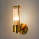 Elegant Gold Crystal Wall Sconce with Clear Shade and Modern Design