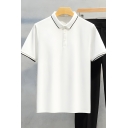 Street Style Men's Contrast Short Sleeve Regular Fit Polo Shirt