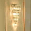 Elegant Steel 1-Light LED Wall Sconce with Clear Crystal Shade