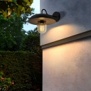 Modern Solar Black Wall Sconce with Clear Glass Shade - Outdoor Lighting Solution