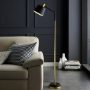 Sleek Black Iron Barrel Shade Floor Lamp - Modern Design with Foot Switch