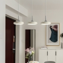 Modern LED Metal Pendant Light with 3 Downward-Facing Iron Shades for Residential Use