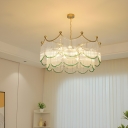 Sleek Glass Shade Crystal Chandelier with Adjustable Hang Length for Modern Homes