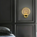 Modern Gold Metal 1-Light LED Wall Sconce with Downward Metal Shade