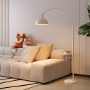 Adjustable Height Traditional White Floor Lamp with 3 Color Light and Rocker Switch