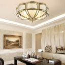 Sleek Modern LED Compatible Flush Mount Ceiling Light with Frosted Glass Shade
