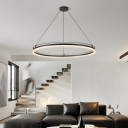 Modern LED Chandelier with Acrylic Shade and Adjustable Hanging Length for Home Use