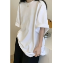 Casual Girl's Simple Round Neck Short Sleeve Street Looks T-Shirt