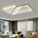 Rectangular LED Bulb Flush Mount Ceiling Light with Clear Acrylic Shade
