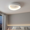 Stepless Dimming Modern Ceiling Fan with Remote and Wall Control, Flushmount, Clear Acrylic Blades