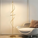Plug-In Electric Modern Linear Floor Lamp with LED Bulbs for Contemporary Room