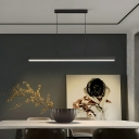 Modern Black Metal Island Light with Acrylic Shade and Adjustable Hanging Length