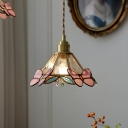 Elegant Tiffany Style Stained Glass Pendant with Adjustable Hanging Length for Residential Use