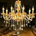 Elegant Crystal Chandelier with Adjustable Hanging Length and LED Lighting