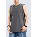 Street Style Men's Solid Color Sleeveless Loose Casual Fit Tank
