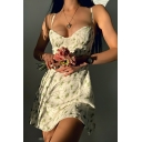 Trendy Girl's Low-cut Backless Sexy Holiday Suspender Floral Dress