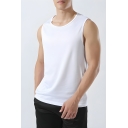 Simple Boys Solid Color Round Neck Summer Sleeveless Quick Drying Tank