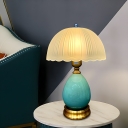 Sleek Glass Modern Table Lamp with LED Light and Downshade for Residential Use