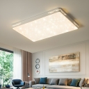 Stylish White Flush Mount Metal LED Ceiling Light with Downwards Acrylic Shade