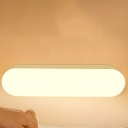 Modern Rechargeable 1-Light Wall Sconce with Charging Port and White Plastic Shade