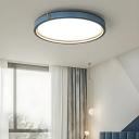 Modern LED Flush Mount Circle Ceiling Light - White Shade, Third Gear Color Temperature