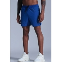 Fashionable Men's Pure Color Summer Drawstring Work Out Short