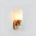 Sleek Wood LED Wall Sconce with Clear Shade for Modern Home Ambiance