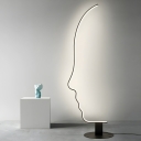 Sleek Black Metal Floor Lamp with 3 Color Light and Foot Switch Included