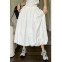 Street Style Girl's Solid Color Relaxed Fitted Summer A-line Skirt