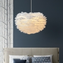 Feathers Adjustable Chandelier in Modern Style with LED Lights for Residential Use