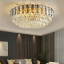 Gleaming Clear Crystal Flush Mount Ceiling Light - Modern Brilliance with Crystal Elegance