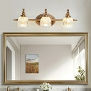 Modern Gold Glass Vanity Light with Clear Glass Shade - Ideal for Dining Room and Kitchen