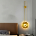 Modern LED Wall Lamp with Glass Shade and Hardwired Power Source