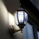 Industrial Metal Wall Sconce with Clear Glass Shade and LED Light Fixture for Outdoor