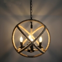 Industrial Style Metal Candelabra Chandelier with Adjustable Hanging Length for Residential Use