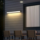 Sleek Black 1-Light Metal LED Wall Lamp with White Acrylic Shade