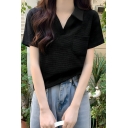 Creative Solid Color Short Sleeve Summer Irregular Girls Polo Shirt