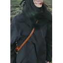 Modern Girl's Simple Pure Color Hooded Long Sleeve Street Looks Black Coats