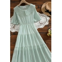 Girl Street Look Short Sleeve Solid Color Summer Chiffon Dress