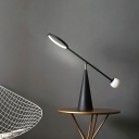 Sleek Contemporary Black Metal Table Lamp with Adjustable LED Lighting