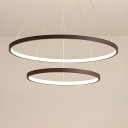 Modern Chandelier with 2-Tier Design and  Brilliant LED Lighting Shades, Perfect for Residential Use