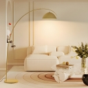 Adjustable Height Beige Floor Lamp with Foot Switch for Modern Homes