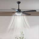 Modern Black Metal Ceiling Fan with Dimmable Light and Remote Control